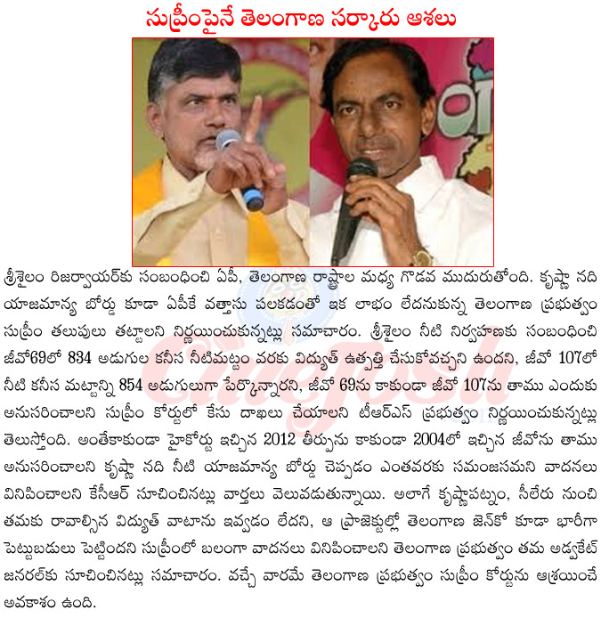 kcr vs chandrababu naidu,krishna nadi yajamanya board,telangana govt insupreme court,power generation at srisailam reservoier,chandrababu naidu on srisailam reservoir,kcron power generating  kcr vs chandrababu naidu, krishna nadi yajamanya board, telangana govt insupreme court, power generation at srisailam reservoier, chandrababu naidu on srisailam reservoir, kcron power generating